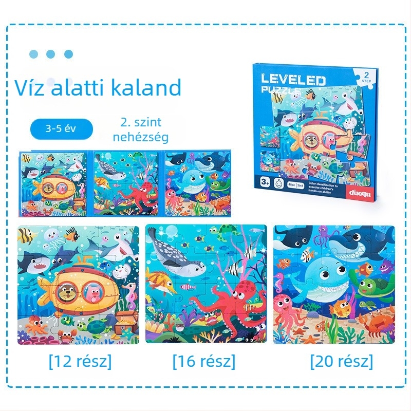 Lapos puzzle – Papír, testre szabható rajzok szerint, 4–6 év közötti gyerekeknek, Zhejiang eredetű