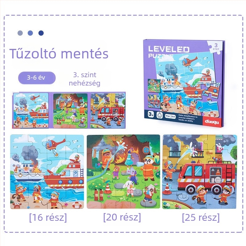 Lapos puzzle – Papír, testre szabható rajzok szerint, 4–6 év közötti gyerekeknek, Zhejiang eredetű