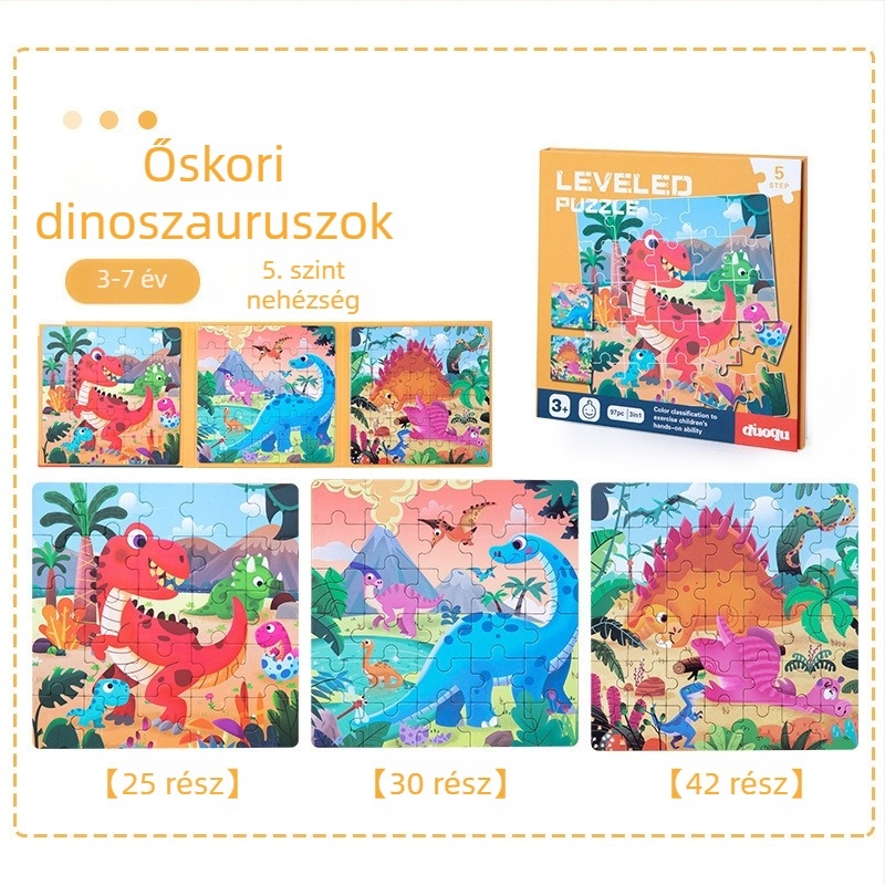 Lapos puzzle – Papír, testre szabható rajzok szerint, 4–6 év közötti gyerekeknek, Zhejiang eredetű