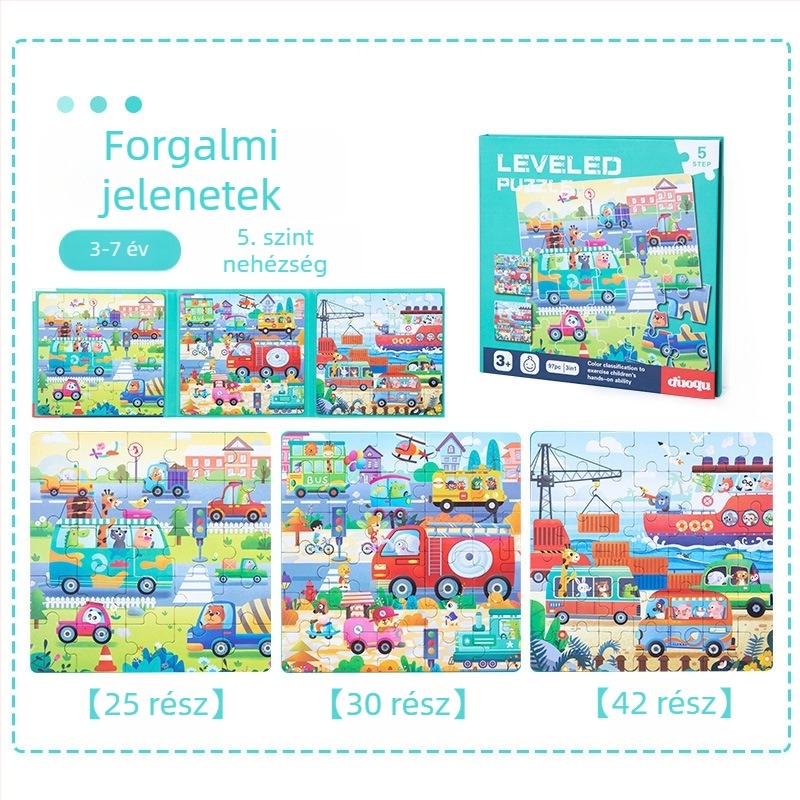 Lapos puzzle – Papír, testre szabható rajzok szerint, 4–6 év közötti gyerekeknek, Zhejiang eredetű