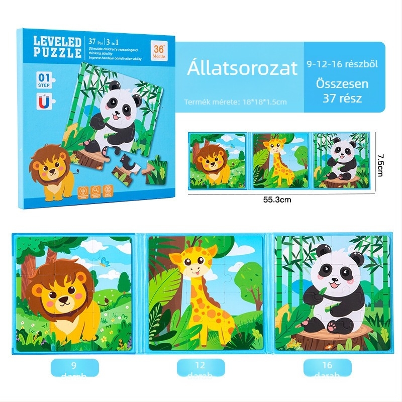 Lapos puzzle – Papír, testre szabható rajzok szerint, 4–6 év közötti gyerekeknek, Zhejiang eredetű