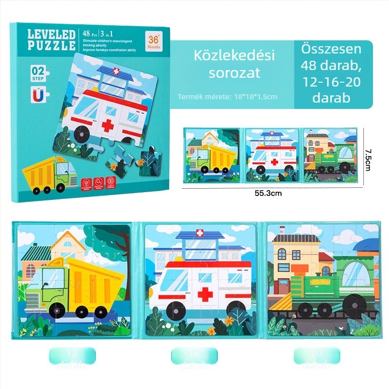 Lapos puzzle – Papír, testre szabható rajzok szerint, 4–6 év közötti gyerekeknek, Zhejiang eredetű