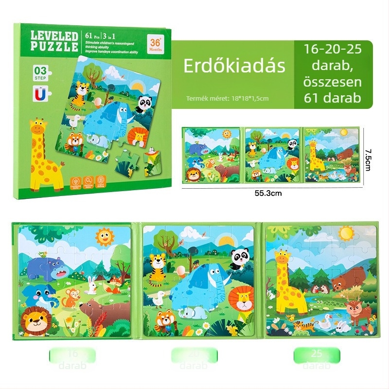 Lapos puzzle – Papír, testre szabható rajzok szerint, 4–6 év közötti gyerekeknek, Zhejiang eredetű