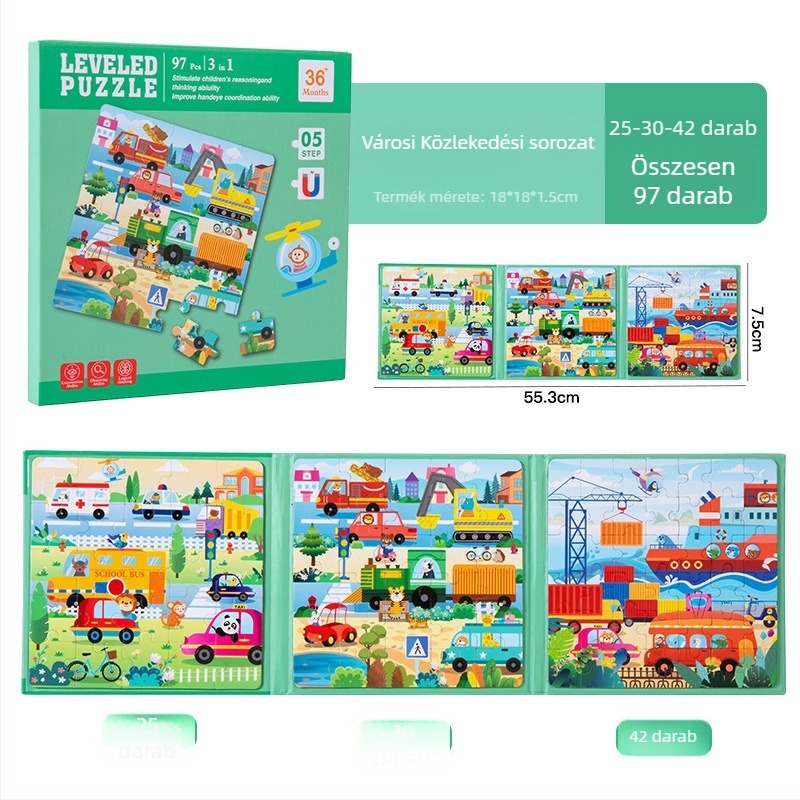 Lapos puzzle – Papír, testre szabható rajzok szerint, 4–6 év közötti gyerekeknek, Zhejiang eredetű