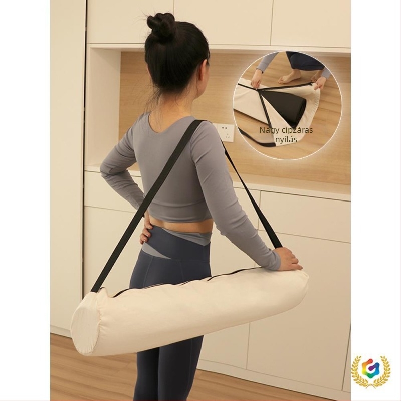 Jógaszőnyeg-táska hálós zsebbel, hátizsák-stílusú kivitel, vászon tároló