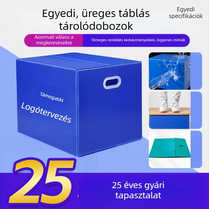 Testreszabható összecsukható üreges műanyag dobozok szállításhoz, tároláshoz és költöztetéshez
