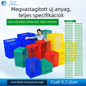 Téglalap alakú műanyag kosár üreges kerettel zöldségek és gyümölcsök számára