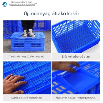 Téglalap alakú műanyag kosár üreges kerettel zöldségek és gyümölcsök számára