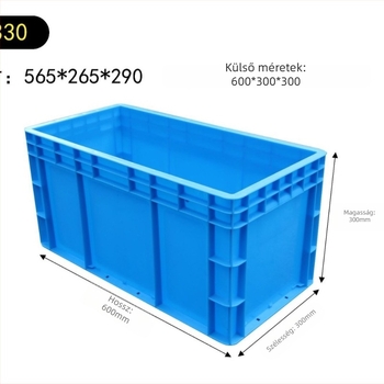 Plasztikus logisztikai tároló doboz, EU logisztikai doboz modell, PP anyag, kapacitás 0–5 L, univerzális alkalmazás, logónyomtatás elérhető