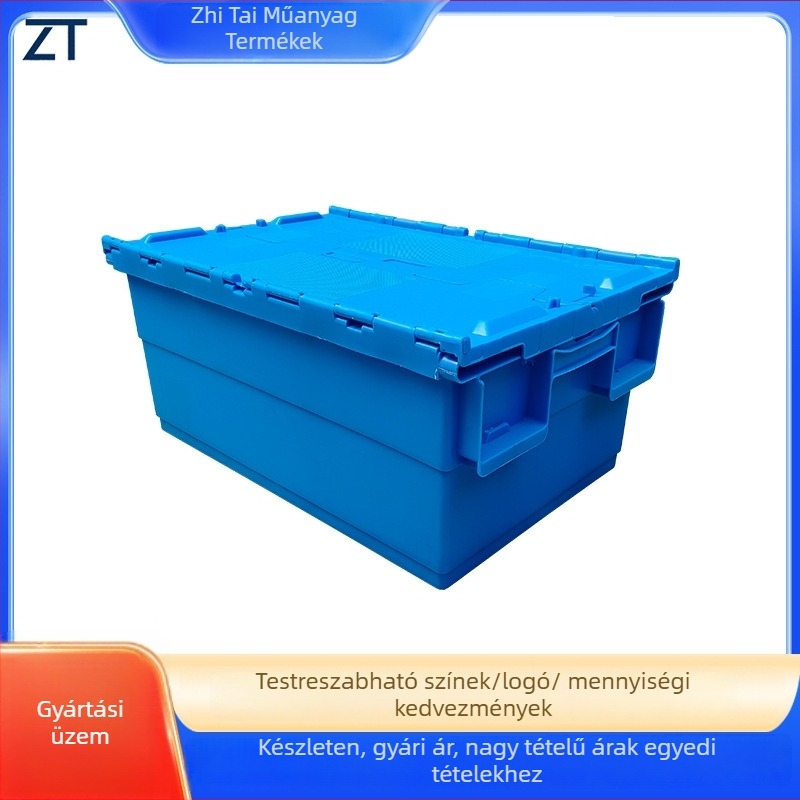 Műanyag téglalap alakú tároló doboz fedéllel, injekciós öntéses gyártású, PP anyagú, falvastagság 1-2 mm, teherbírás 30 kg, tárolásra és rendszerezésre