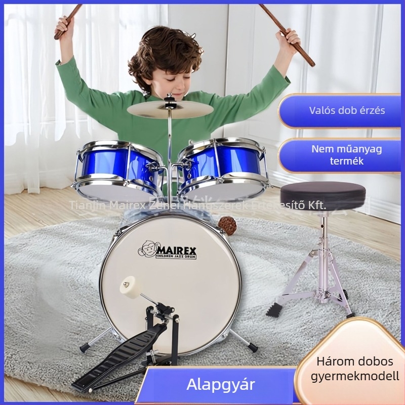 MAIREX gyerekdob készlet kezdőknek, Birch anyag, 5 dob, All-in-One stílus, Modell: Gyermek dobkészlet, alkalmas gyerekeknek és tizenéveseknek