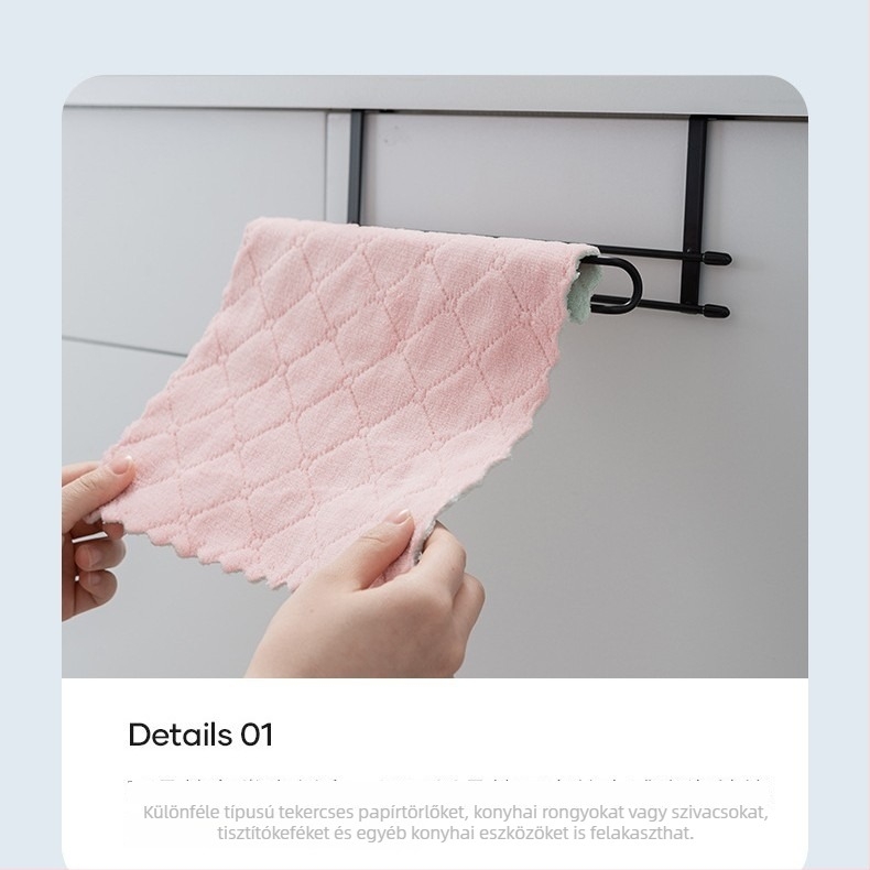 Manti konyhai szekrény horog lyukasztás nélküli — Magas mangán acél, Modern Minimalista Stílus, Teherbírás 10 kg