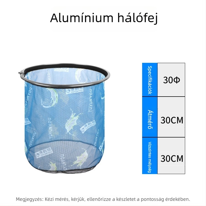 Hálófej alumíniumötvözetből a horgászathoz, frissített edzett változat, mélyebb kialakítás, Anti-Hook, vízszivárgás elleni védelem