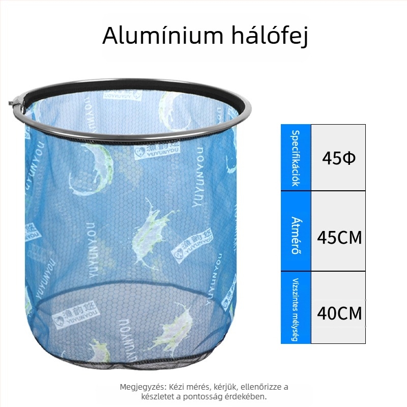 Hálófej alumíniumötvözetből a horgászathoz, frissített edzett változat, mélyebb kialakítás, Anti-Hook, vízszivárgás elleni védelem