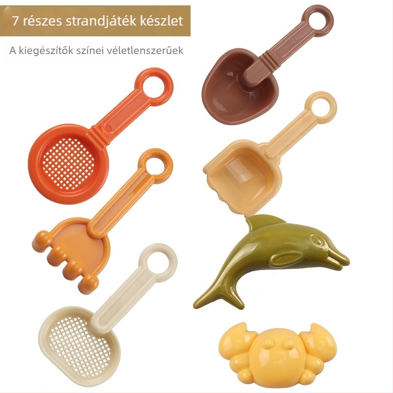 Homokozó játék készlet, műanyagból, homokozó- és vízijátékokhoz, 4–6 éveseknek, tartalmaz homokozó kocsit