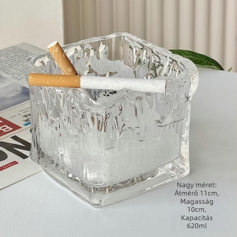 Barx üveg hamutál gleccser mintával, újrafelhasználható, logó nyomtatása lehetséges, 1 db a dobozban