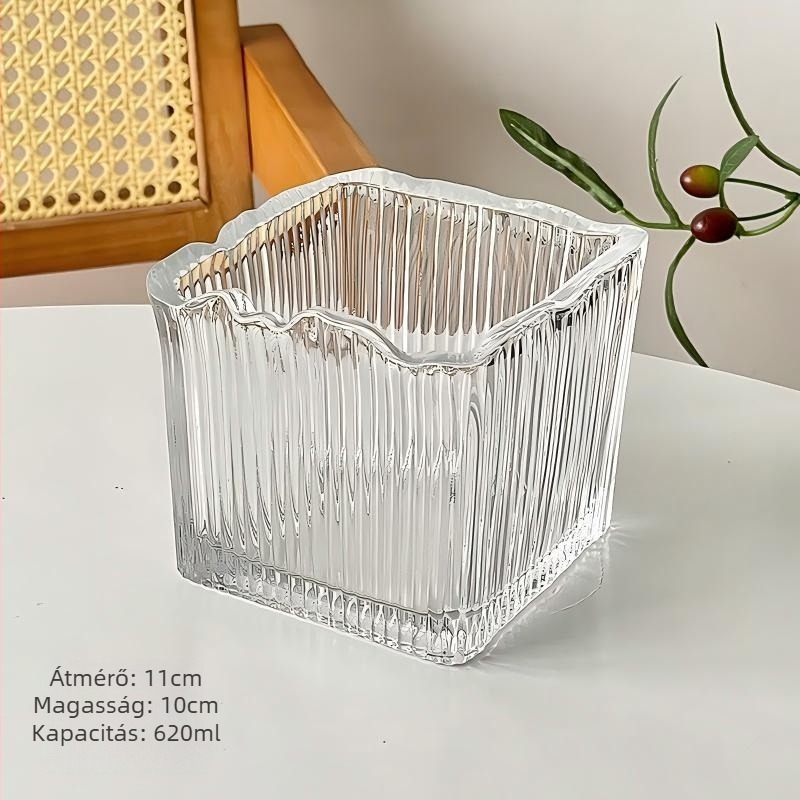 Barx üveg hamutál gleccser mintával, újrafelhasználható, logó nyomtatása lehetséges, 1 db a dobozban