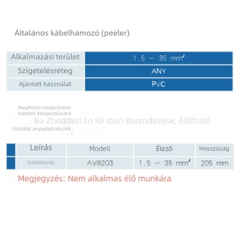 Weienke Univerzális kábelcsupaszító, Power Construction modell, többfunkciós eszköz élő munkához, cikkszám 4018