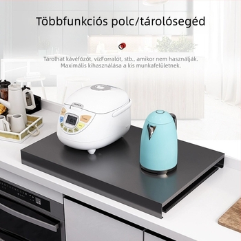 Konyhai polc és indukciós főzőlap polca, gáztűzhely alap — mozgatható, telepítés nélküli, többfunkciós, szénacél, modern minimalista dizájn