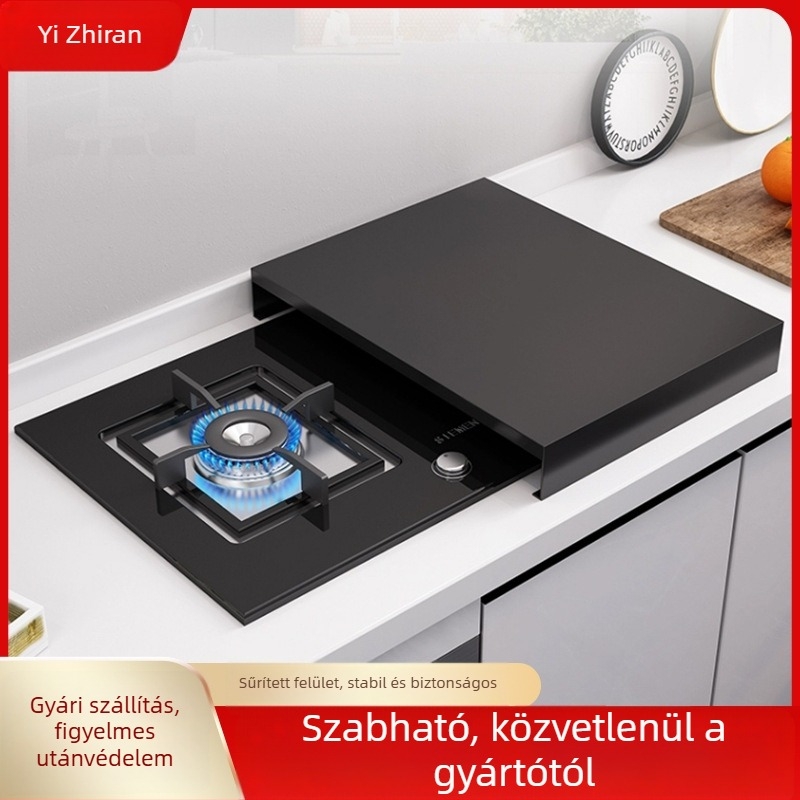 Konyhai polc és indukciós főzőlap polca, gáztűzhely alap — mozgatható, telepítés nélküli, többfunkciós, szénacél, modern minimalista dizájn