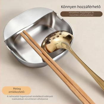 Rozsdamentes acél fedő- és kanál-/ spatula-tartó, konyhai állvány, tárolóorganizátor