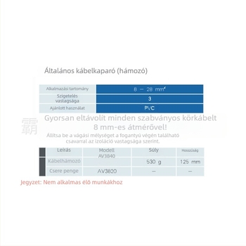 Többfunkciós vezetékcsupaszító – Wienke Power Construction, Modell 4018, Élő munkához