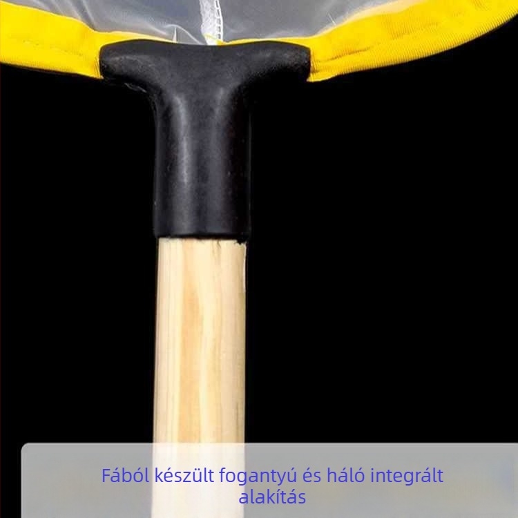 Fa markolatú horgász háló, ultra-dens 100-szemes háló búvárszövettel