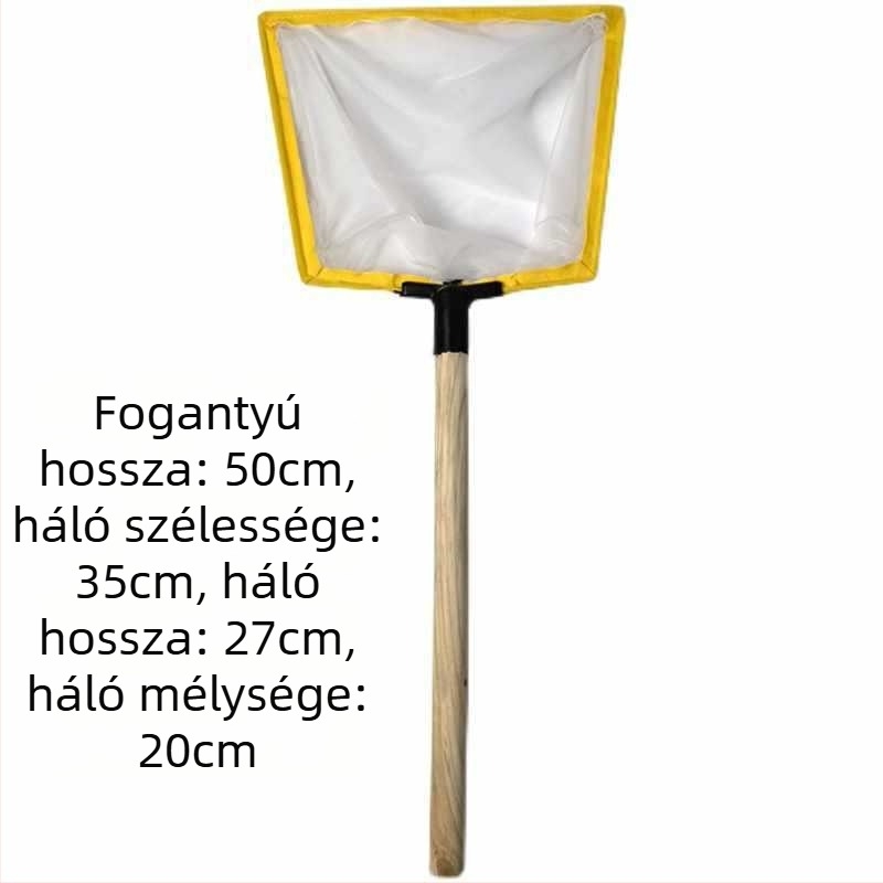 Fa markolatú horgász háló, ultra-dens 100-szemes háló búvárszövettel