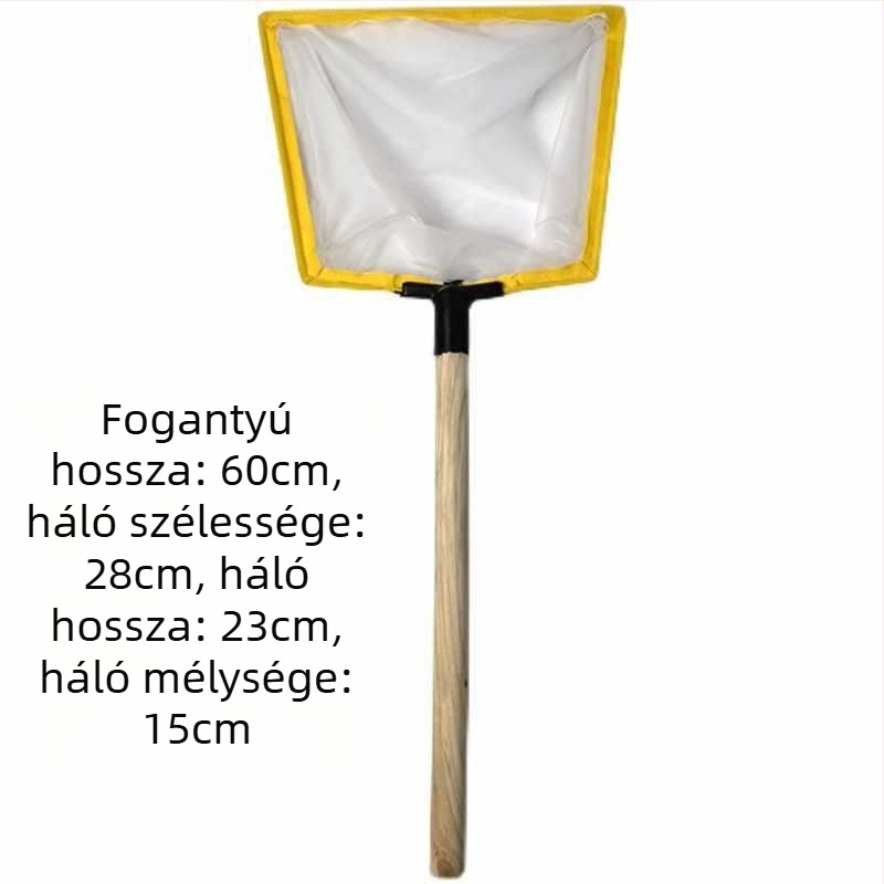 Fa markolatú horgász háló, ultra-dens 100-szemes háló búvárszövettel