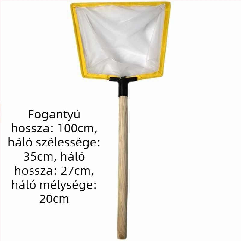 Fa markolatú horgász háló, ultra-dens 100-szemes háló búvárszövettel