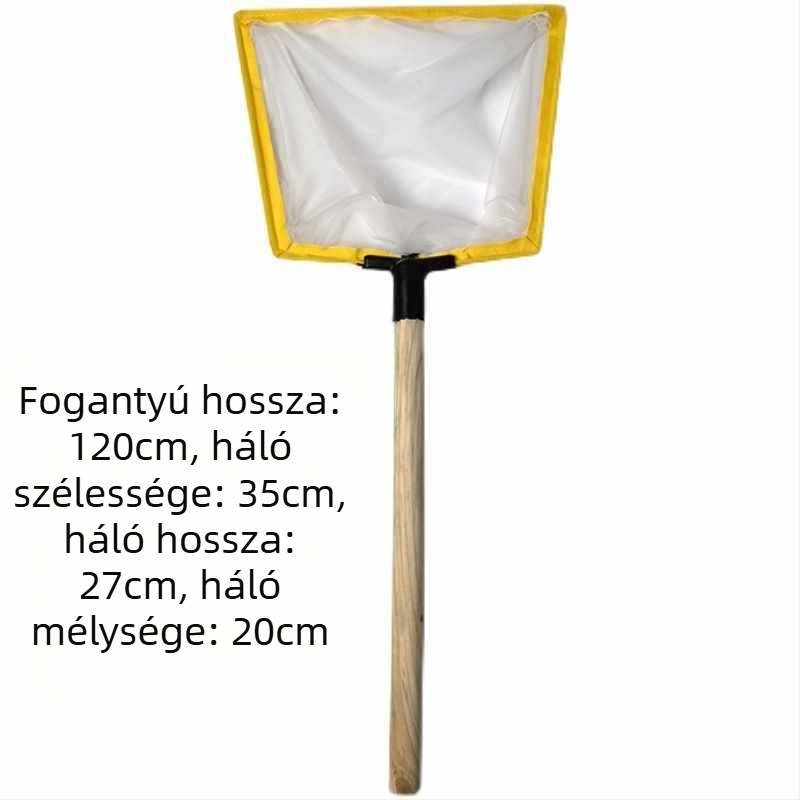 Fa markolatú horgász háló, ultra-dens 100-szemes háló búvárszövettel