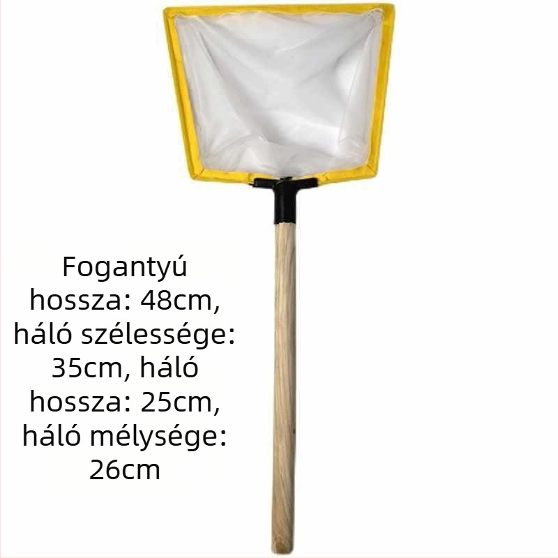 Fa markolatú horgász háló, ultra-dens 100-szemes háló búvárszövettel