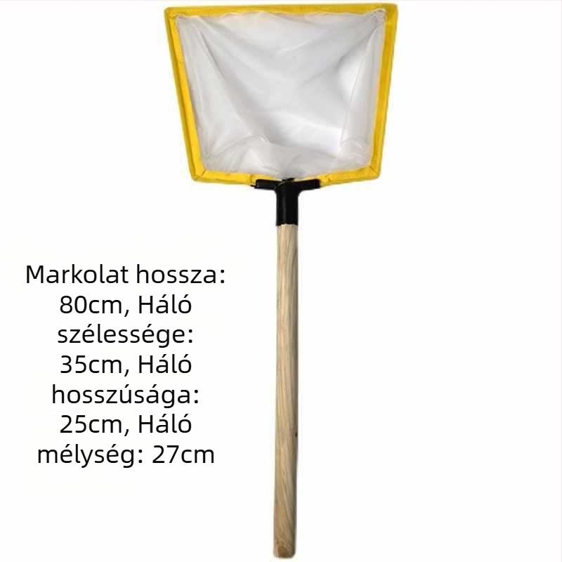 Fa markolatú horgász háló, ultra-dens 100-szemes háló búvárszövettel