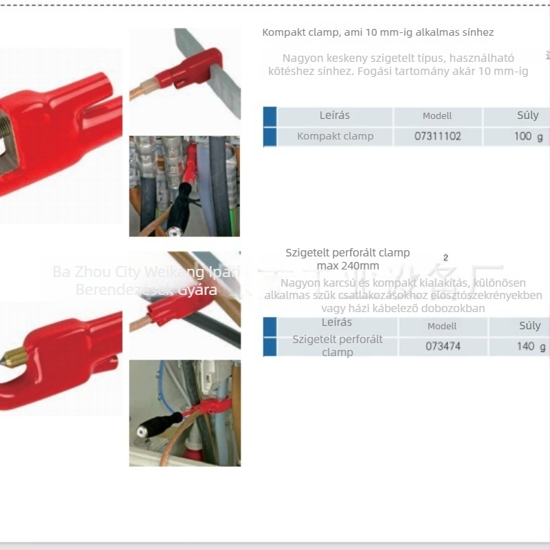 Szigetelés átszúró kábelcsipesz elektromos szekrényekhez keskeny helyiségekben – Weienke, Power Construction modell, 4018, élő munkákhoz