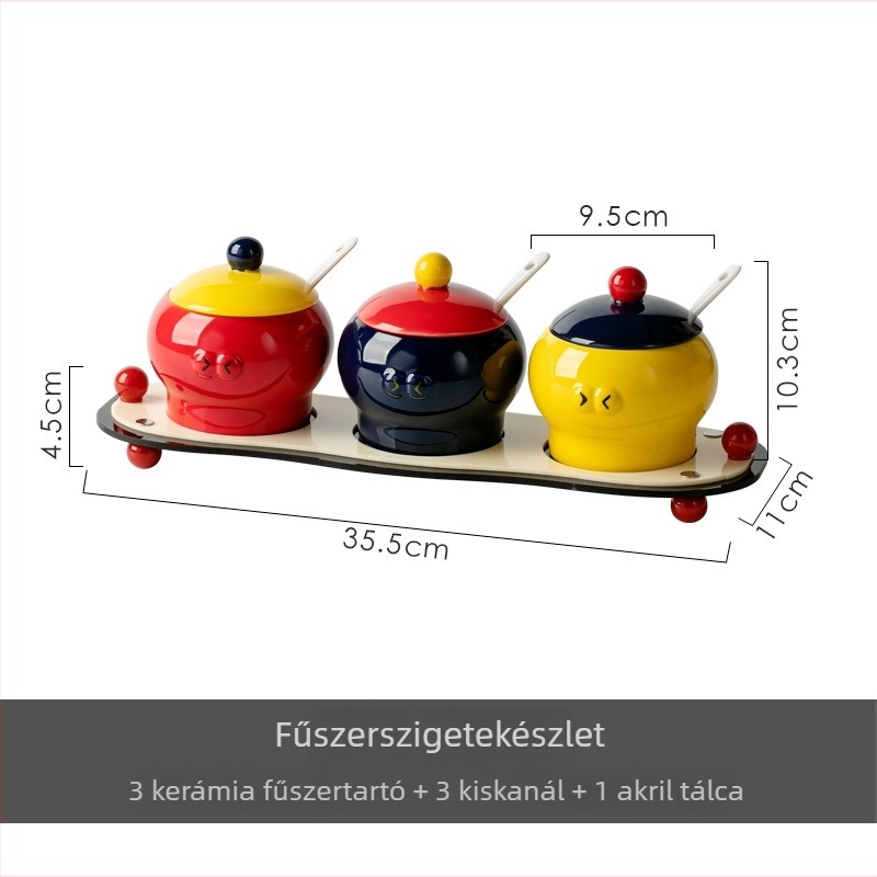Kerámiás fűszertartó fedéllel, aranyos design, logó nyomtatás, testreszabható, licencelt magáncímke elérhető