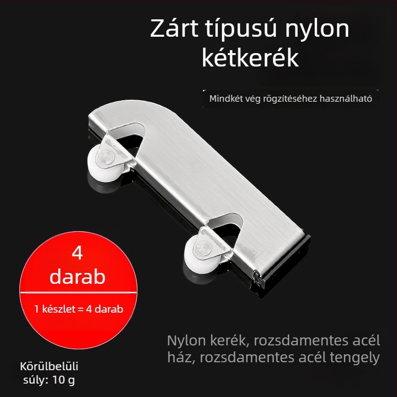 Üvegcsúszó görgők készlete, 5 mm vastagság, rozsdamentes acélból, modell F7668877H9MH8H