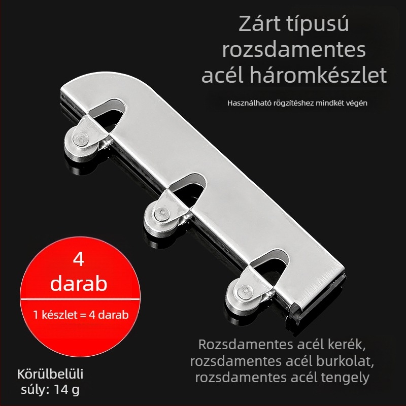 Üvegcsúszó görgők készlete, 5 mm vastagság, rozsdamentes acélból, modell F7668877H9MH8H