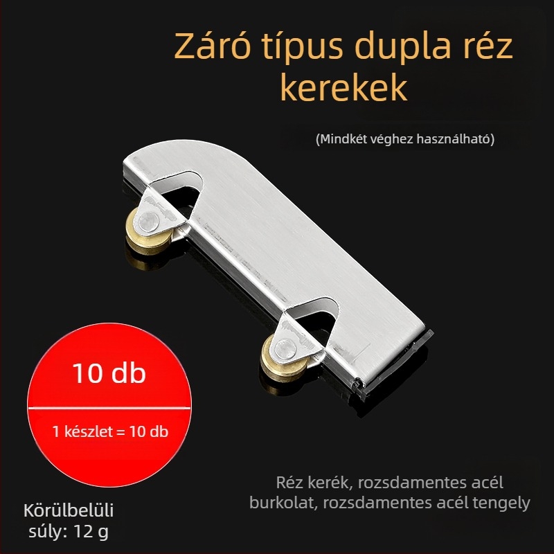 Üvegcsúszó görgők készlete, 5 mm vastagság, rozsdamentes acélból, modell F7668877H9MH8H