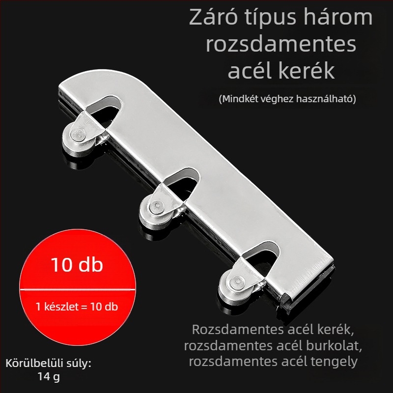 Üvegcsúszó görgők készlete, 5 mm vastagság, rozsdamentes acélból, modell F7668877H9MH8H