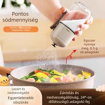 Üvegből készült sótartó fűszerezéshez — Nedvességálló, pontos sómérés