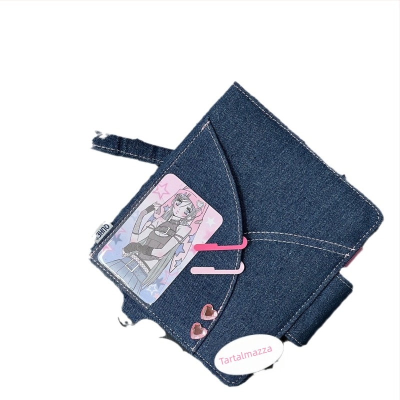 Denim notesz levehető lapokkal és kártyaalbum, üres oldalakkal, hordozható (Márka Nothing, belső PP oldalak, testre szabható)