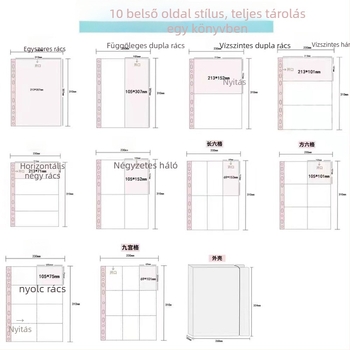 A4 méretű belső oldalak postai képeslapok és belépők tárolóalbumhoz, kilencablakos kártyaoldalak, 3, 4 és 6 hüvelykes méretben