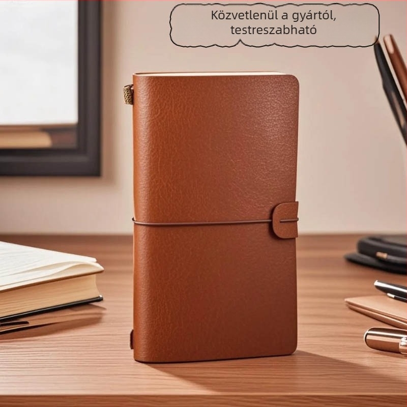 Műbőr borítású jegyzetfüzet, drótkötés, 50-100 oldal, 80 g/m² papír, üzleti iroda stílus