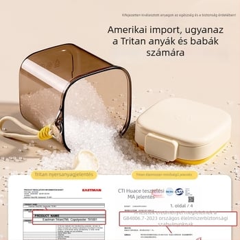 Tritan tejpor doboz, hordozható zárható tartó tejporhoz útközben, nedvességálló babatápszertartó, 0–3 éveseknek