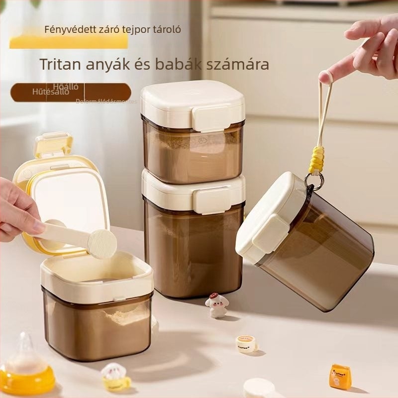 Tritan tejpor doboz, hordozható zárható tartó tejporhoz útközben, nedvességálló babatápszertartó, 0–3 éveseknek