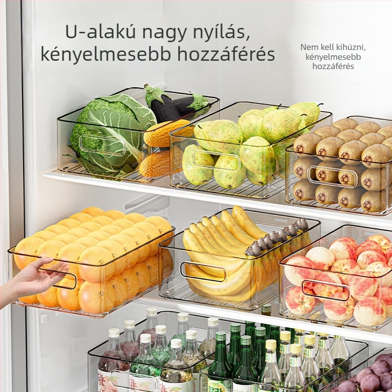 PET anyagú, élelmiszer-minőségű, téglalap alakú hűtő- és fagyasztó tároló doboz zöldségek és tojások számára