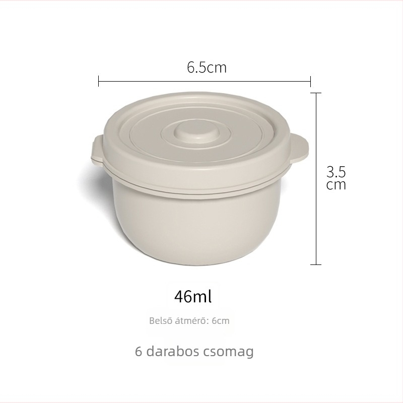 Szósz- és öntet tartók, 8 darabos készlet fedőkkel, kompakt doboz — Anyag: Műanyag; Import: Nem; Stílus: Modern egyszerű