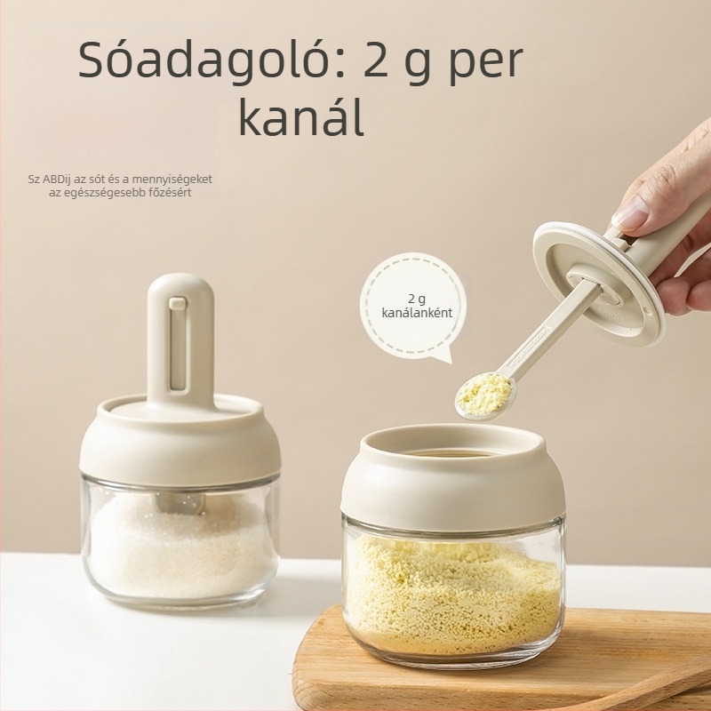 Üveg teleszkópos fűszertartó integrált fedővel, nedvességálló olaj- és ecet-tartály, mérőskálával