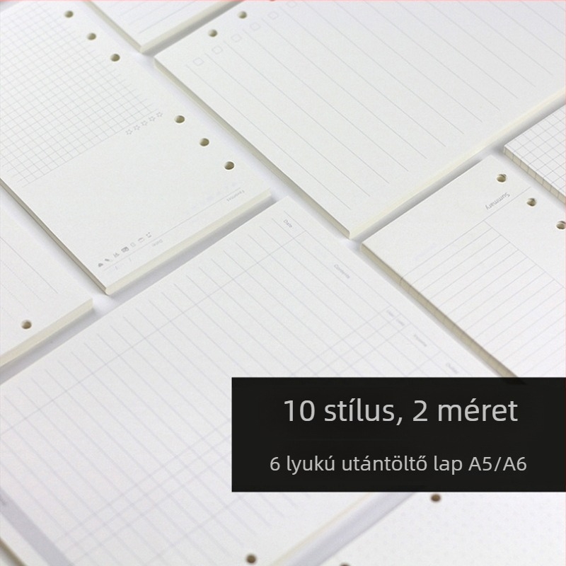 6-lyukú lazító füzet refill, rácsos Kraft papíron, 45 lap
