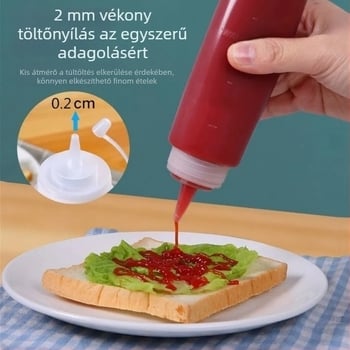 Élelmiszer-minőségű műanyag szószadagoló üveg vastagított fúvóka, kereskedelmi használatra